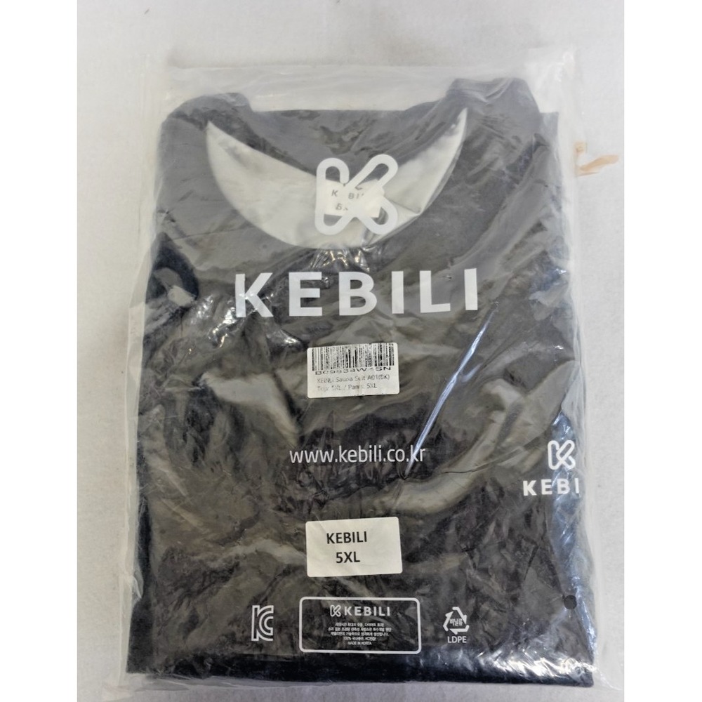 KEBILI Black Sauna SUIT Unisex Sz 5XL Heat Trapping Weight Loss - NEW